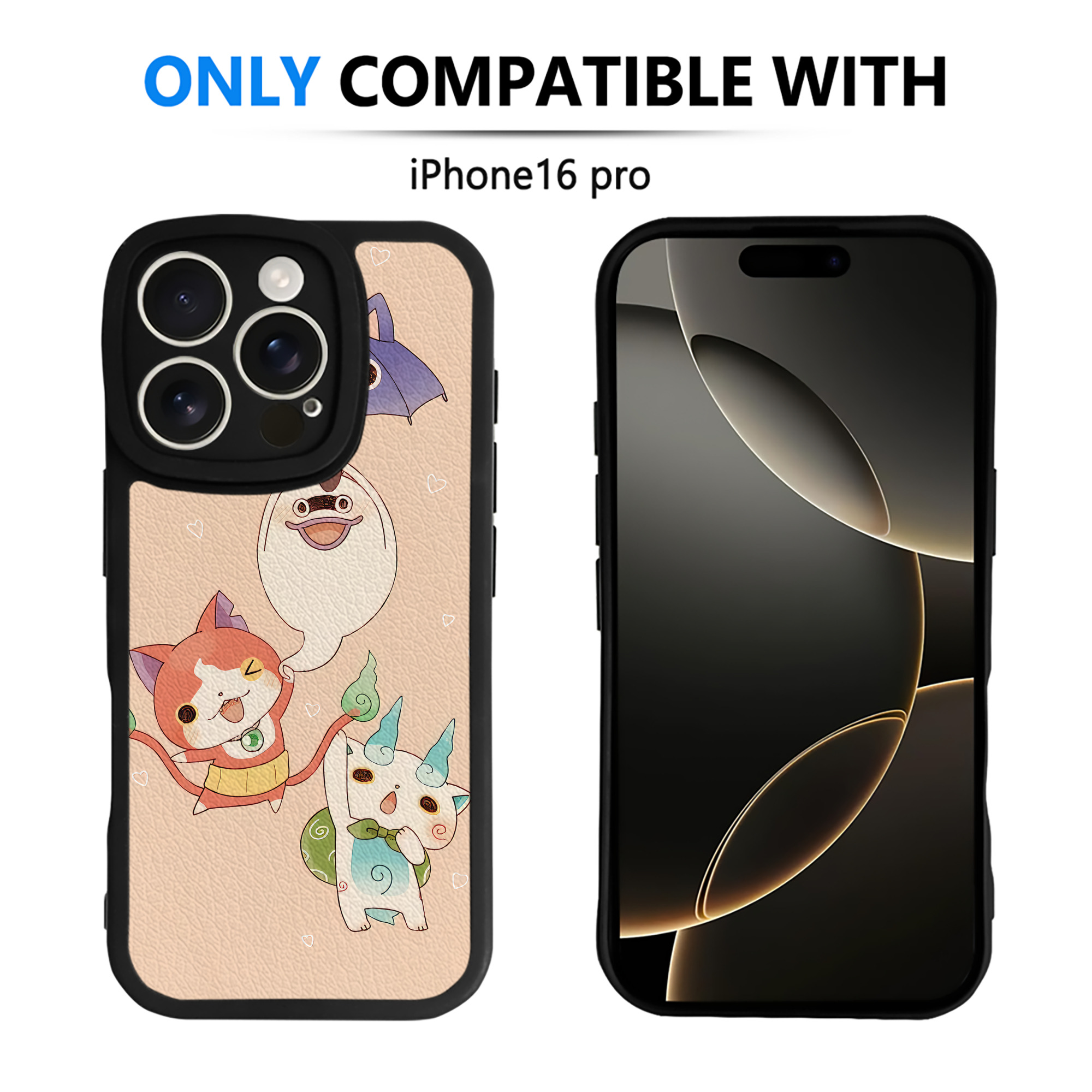 （画像用） 妖怪ウォッチ Yo-kai Watch 【iPhone 16シリーズ対応】シリコンスマホケース（レザー調） 材質：シリコン